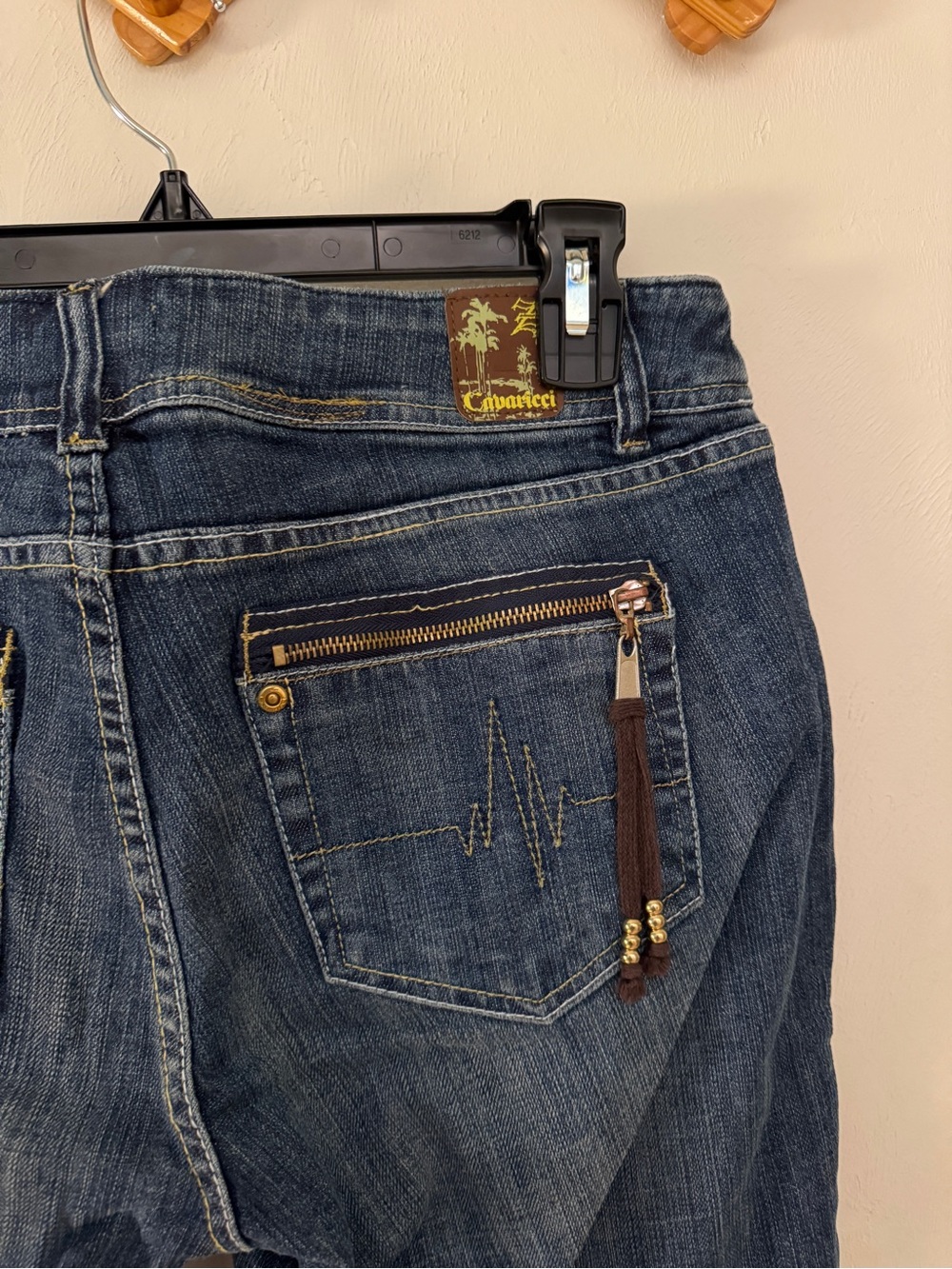 Z. Cavaricci Dark Blue Boot Cut Jeans with Zippered Back Pocket